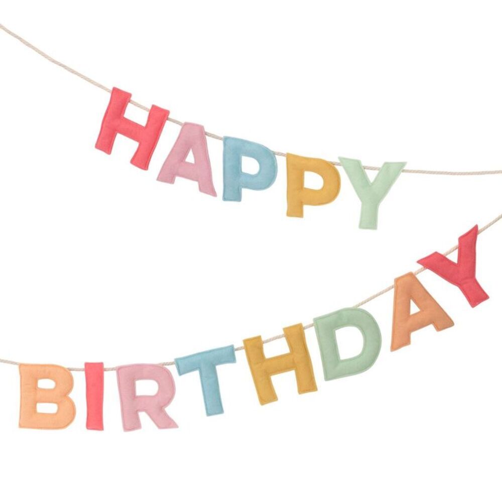 Meri Meri -  Felt Happy Birthday Garland (Pack of 1) Red